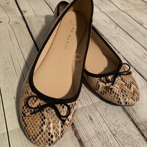 Primark Snakeskin Rounded Toe Flats Size 8